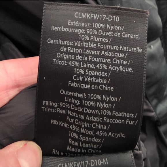 Mackage Small Down Parka Real Fur Trim Hood Long Puffer Coat Dark Green Womens S - Picture 13 of 16